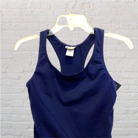 JACQUES MORET -- Activewear: Racer-Back Gym Tank Top, Navy, NWT  *WO - Picture 2 of 9